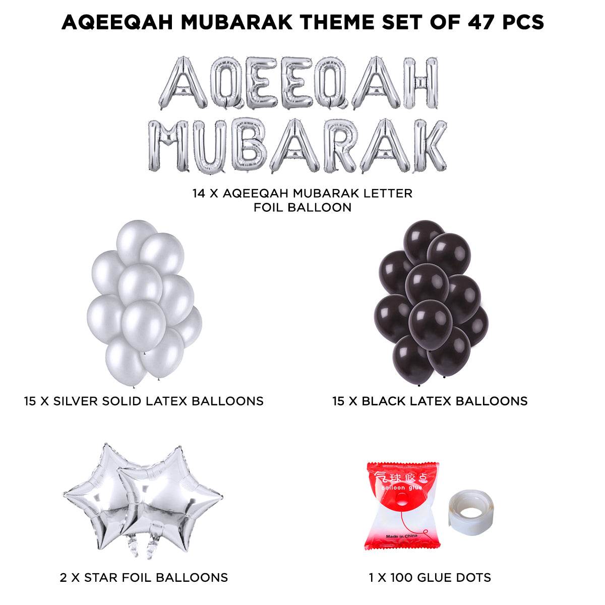 Aqeeqa Foil Letter Theme Collection