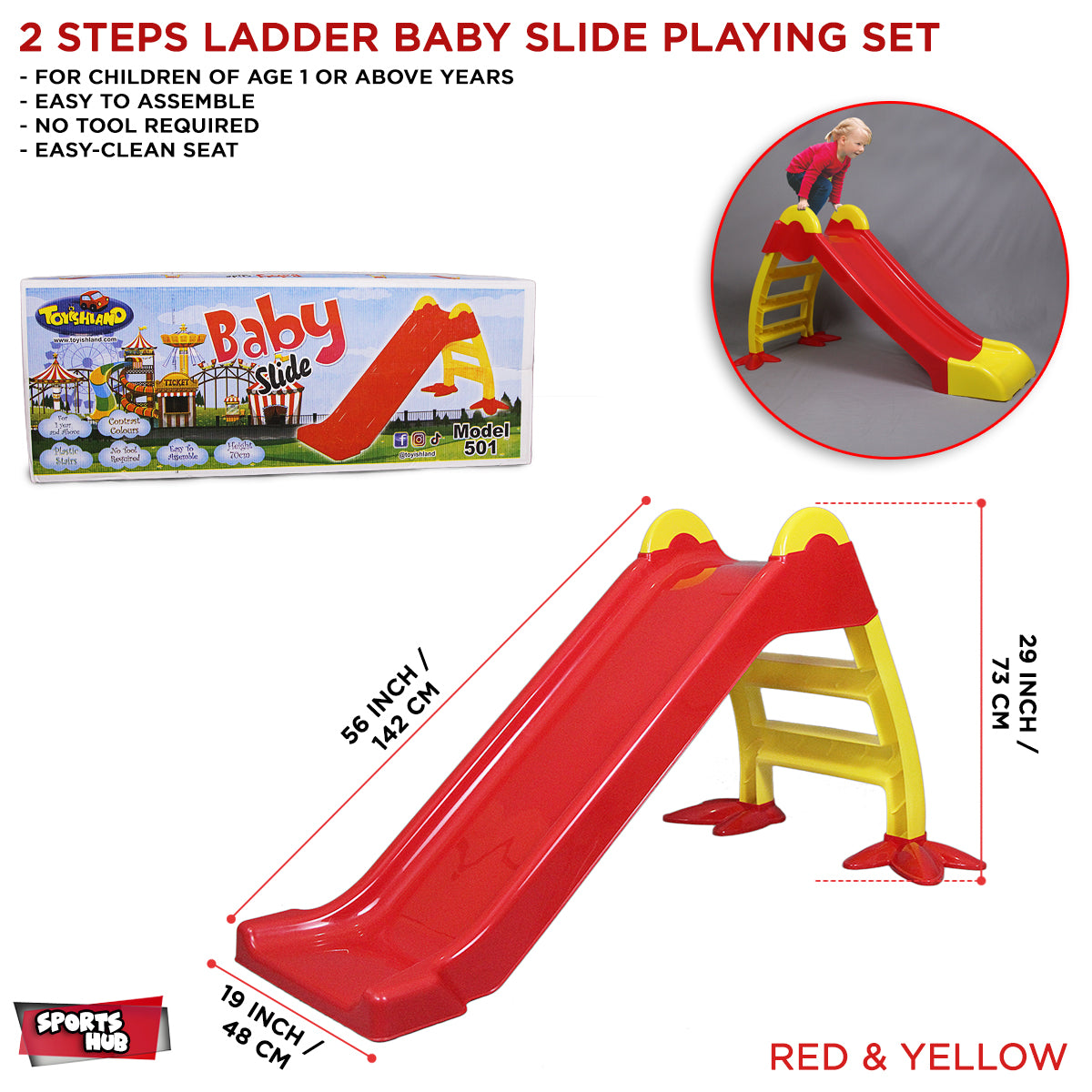 Steps Toddler Slide Easy Set Up Playset For Indoor Outdoor