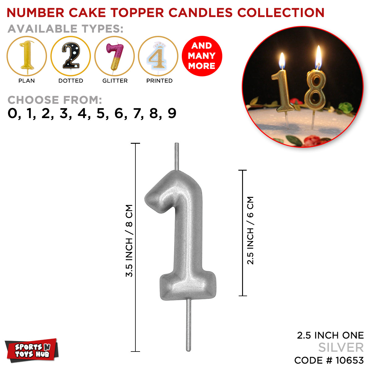 Silver Number Candle Collection
