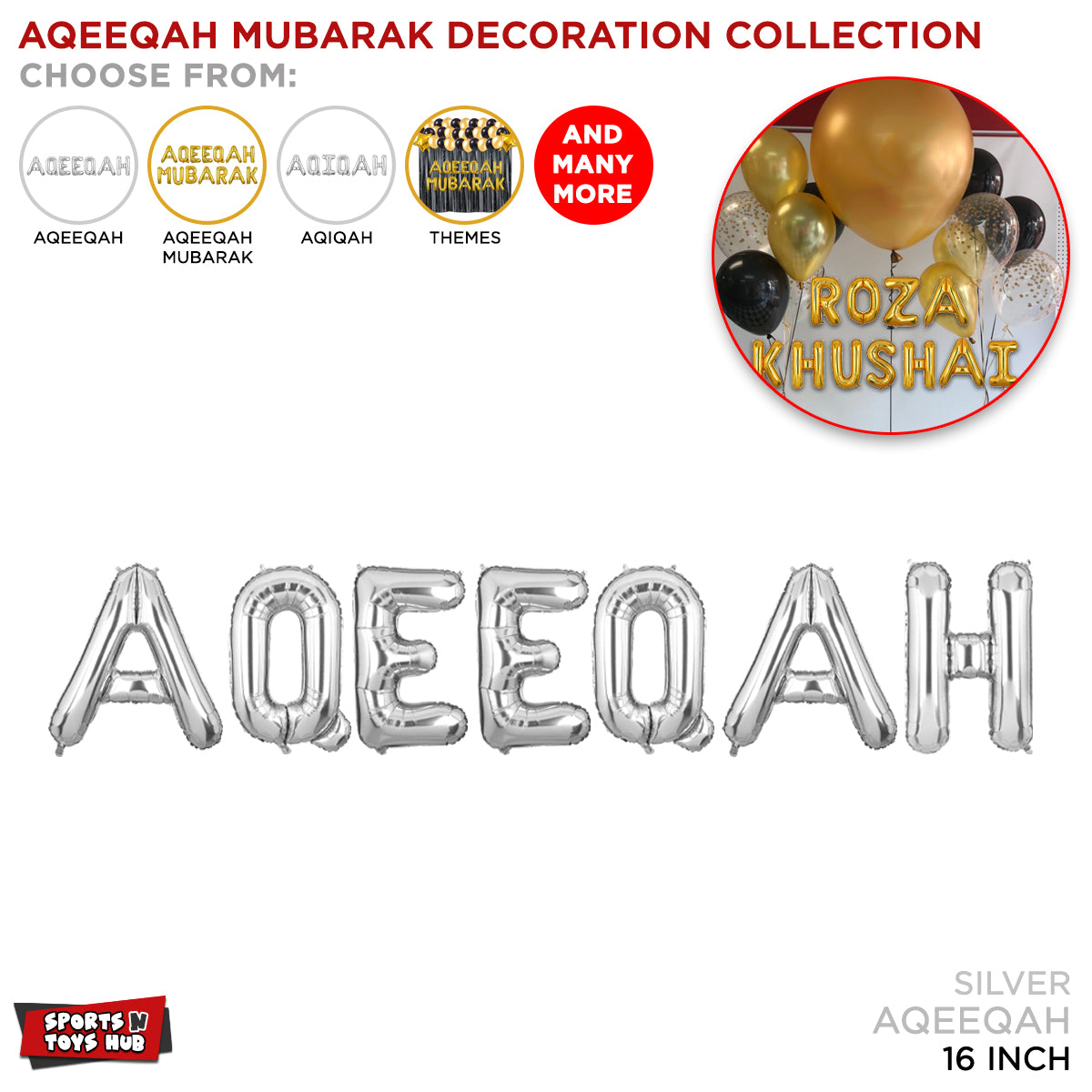 Aqeeqah Foil Letter Collection