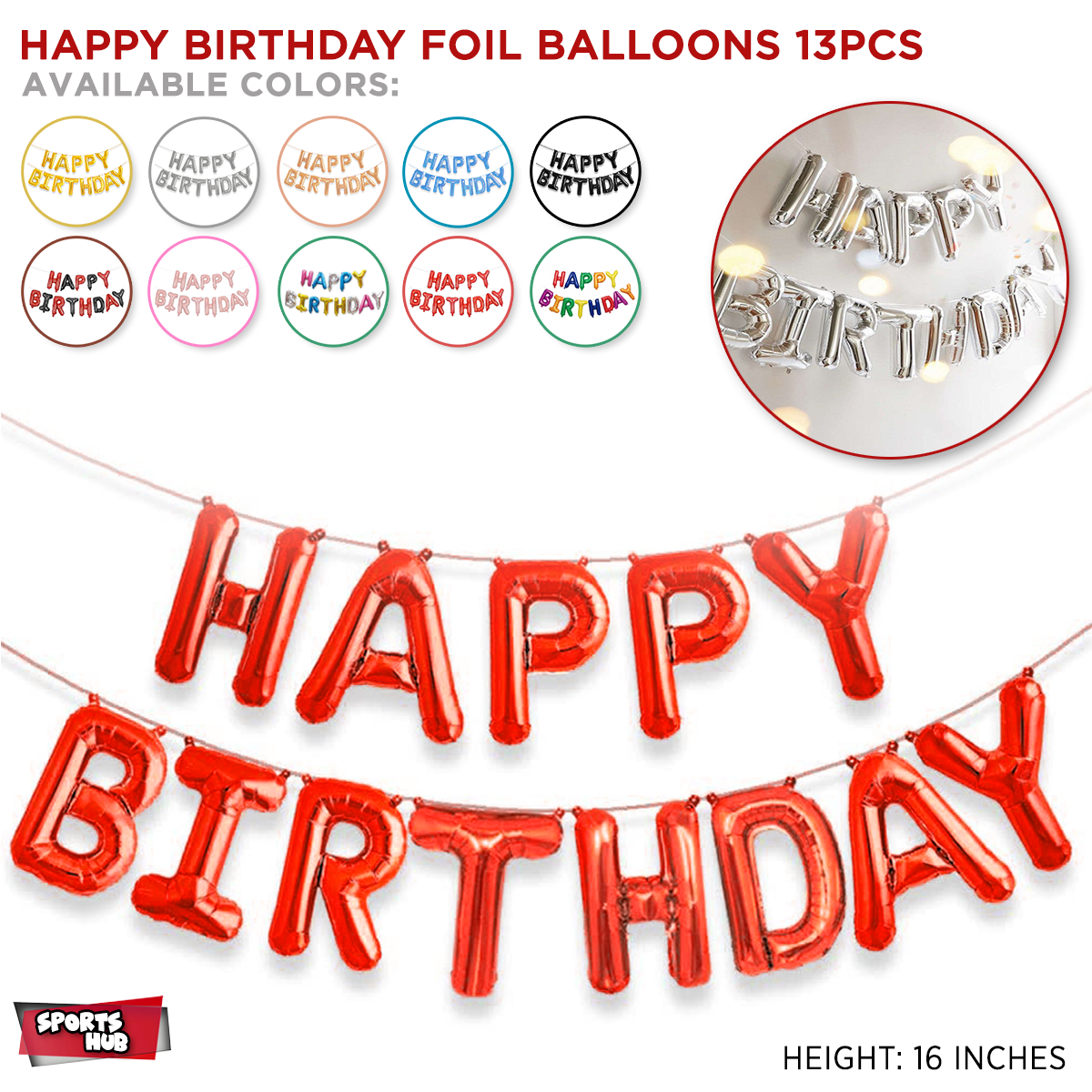 Happy Birthday Foil Banner Balloons