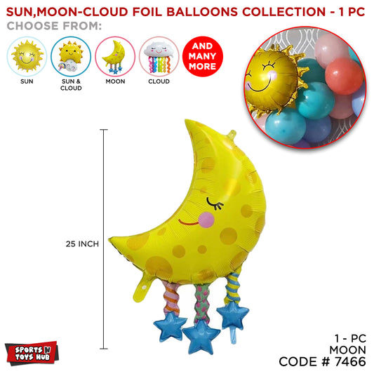 Crescent Moon with Star Foil Balloon
