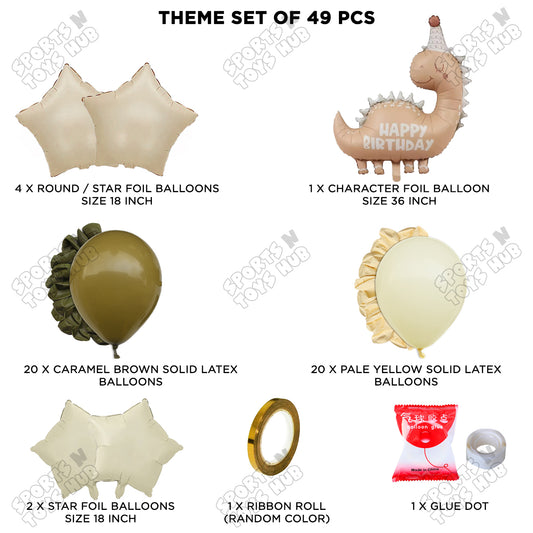 Pastel Matte Dino Foil Balloon Theme Decoration Set
