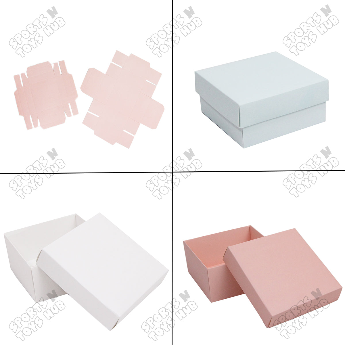 Card Stock Lid Box 4x4x2 Inch - Pack Of 10