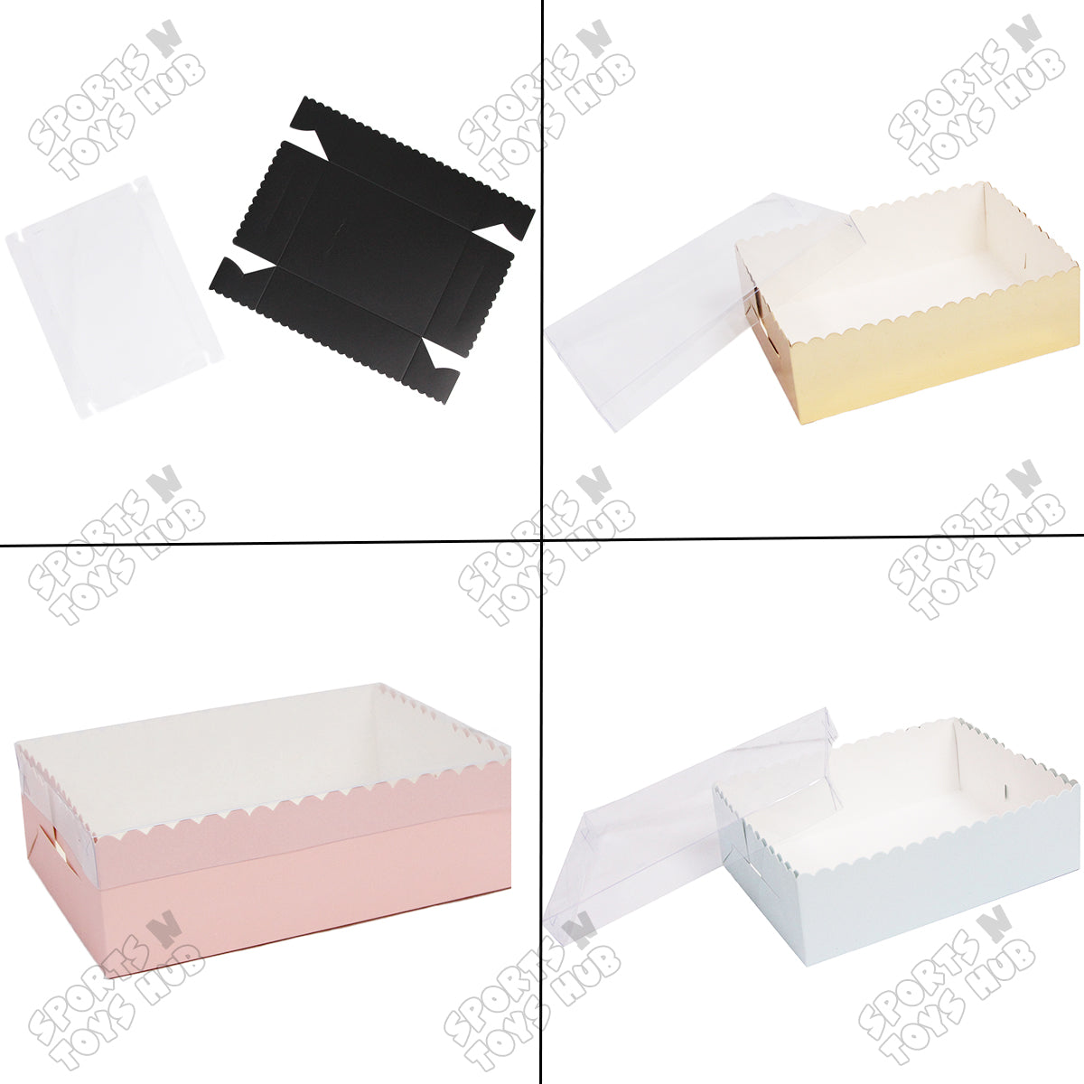 Wavy Edge Clear Lid Box 6x9x3 Inch - Pack Of 10