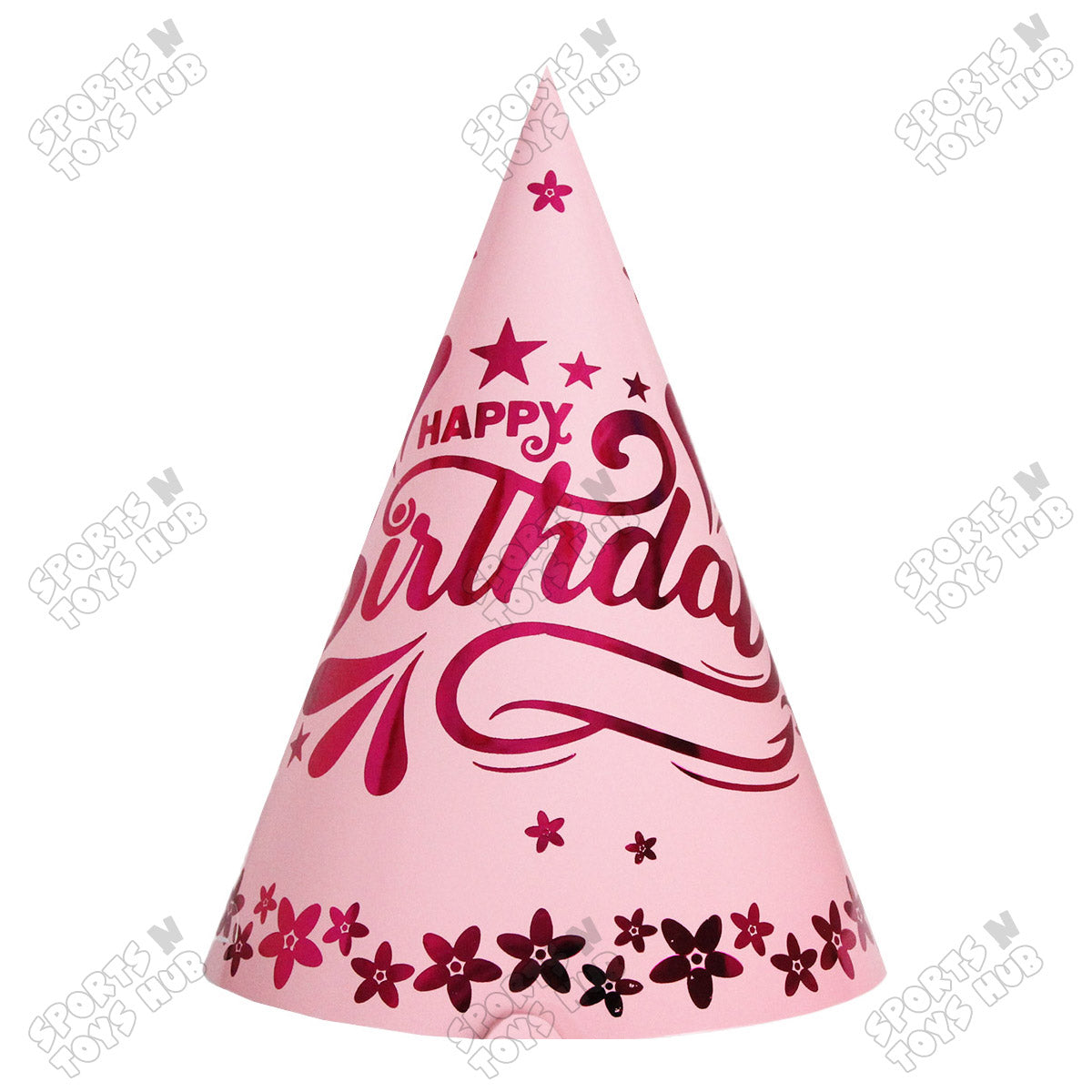 Happy Birthday Foil Printed Caps - Pack Of 6