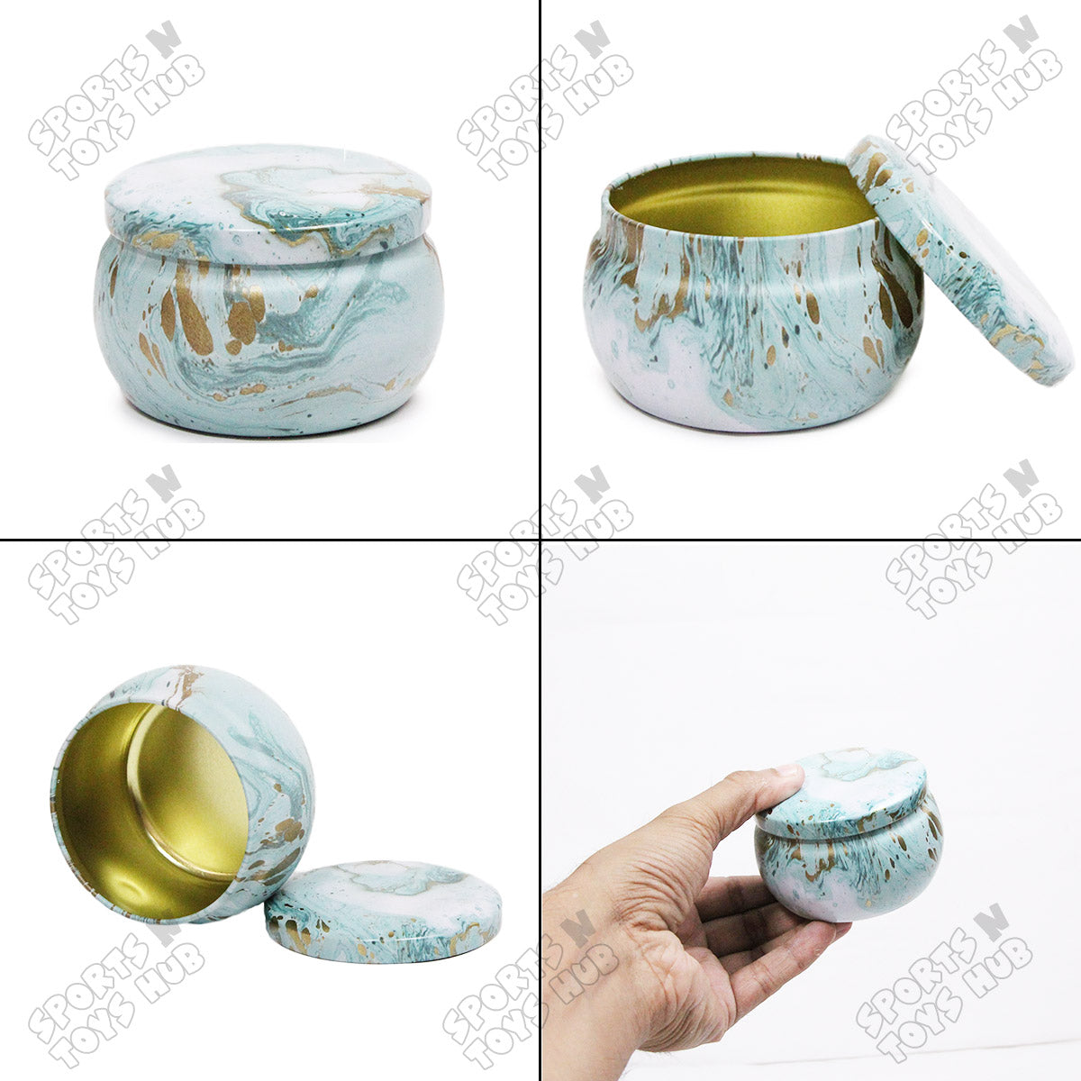 Tin Marble Pattern Multipurpose Box