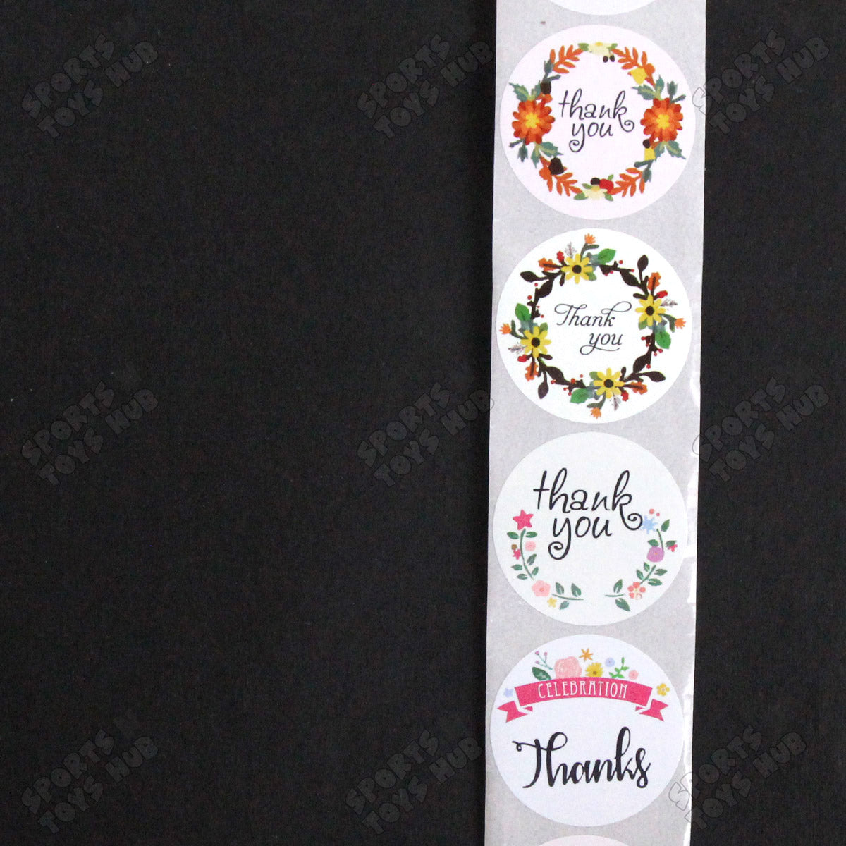 Thank You Rustic Floral Elegance Stickers Roll - 500 PCS
