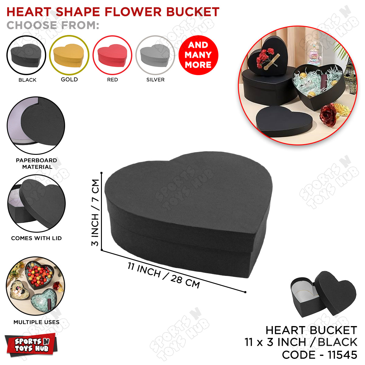 High Quality Cardboard Heart Shape Paper Flower Bouquet Bucket Gift Boxes with Lid Collection