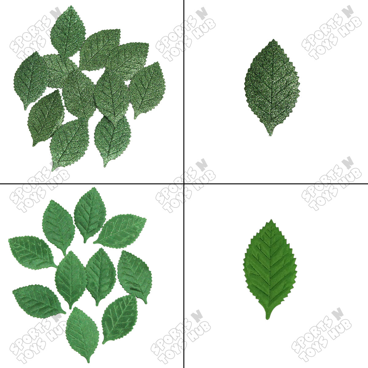 Artificial Plain Fabric Rose Leaves β Pack of 100
