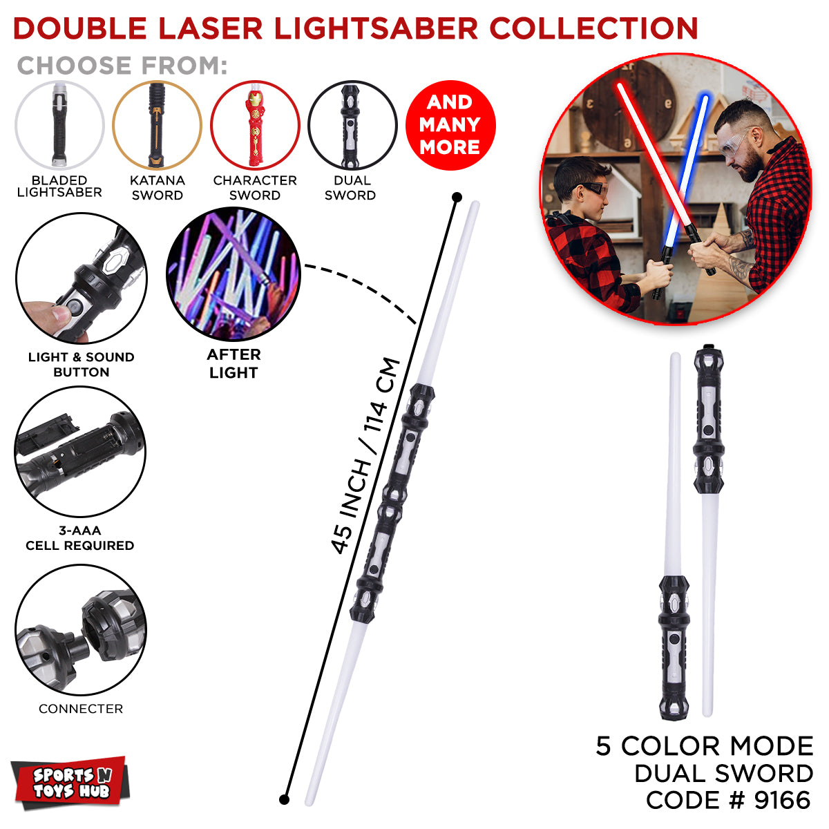 Double-Bladed Electronic Lightsaber Toy Collection