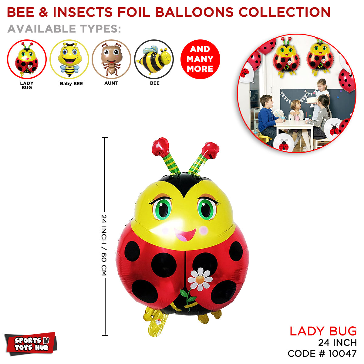 Lady Bug Foil Balloon