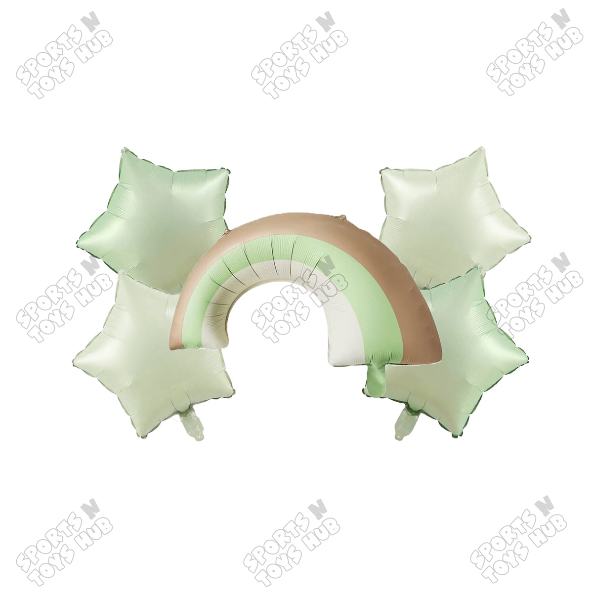 Pastel Matte Color Rainbow Pack Of 5 Foil Balloon Set