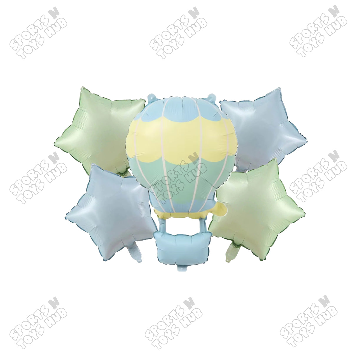 Pastel Matte Hot Air Balloon Pack Of 5 Foil Balloon Set