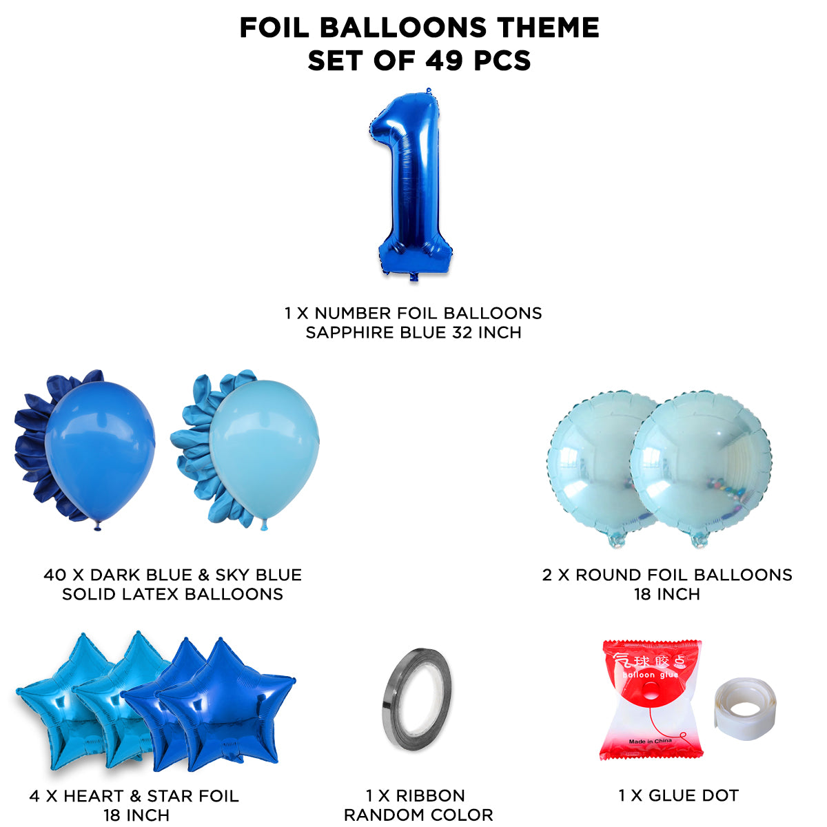 First Birthday Foil Balloon Theme Without Curtain