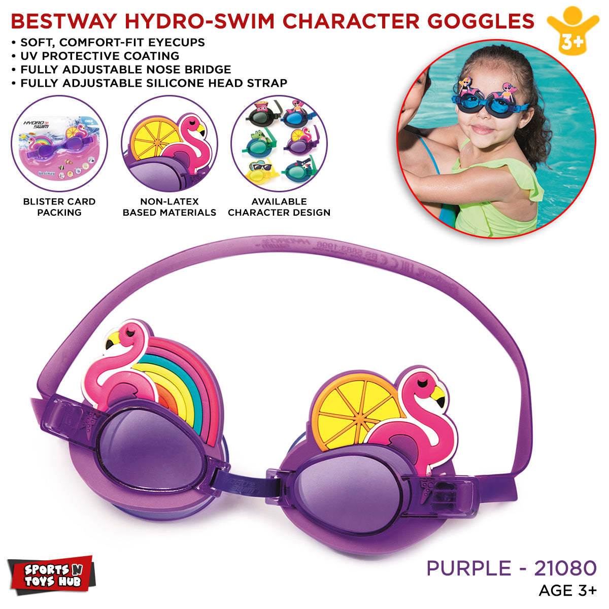 Bestway Cartoon Character Swimming Goggles - 21080