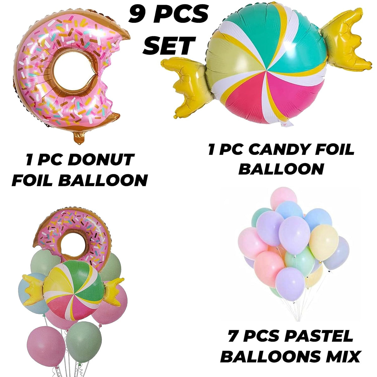 Donut Foil Balloon Set Collection