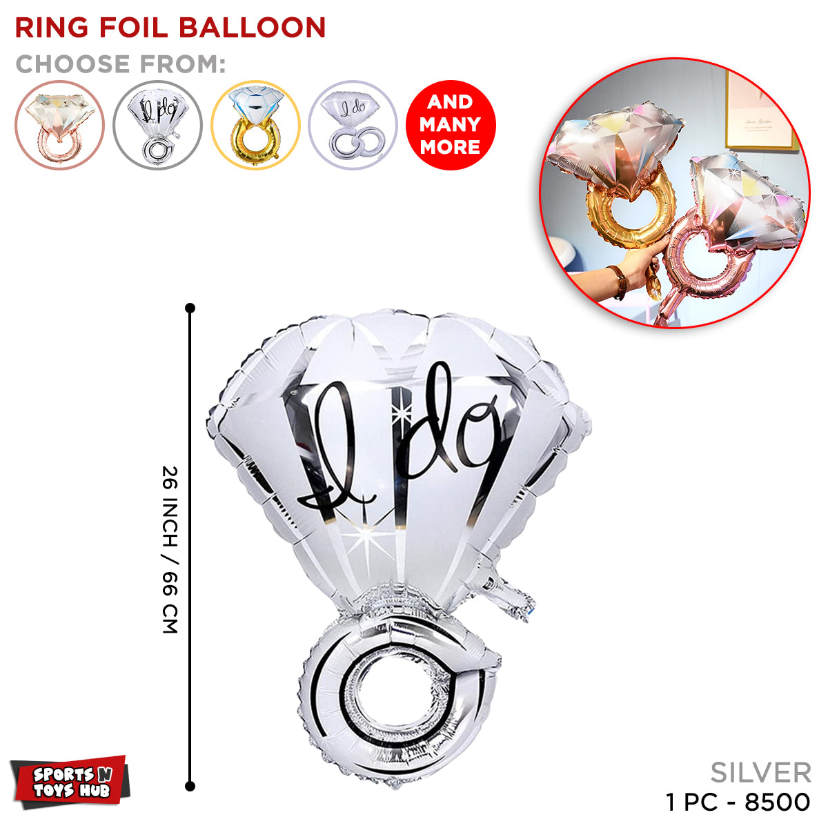 Printed I Do Engagement Ring Foil Balloon Collection
