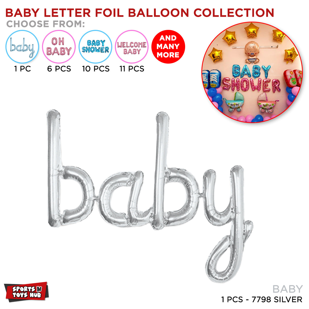 Baby Foil Cursive Letter Collection