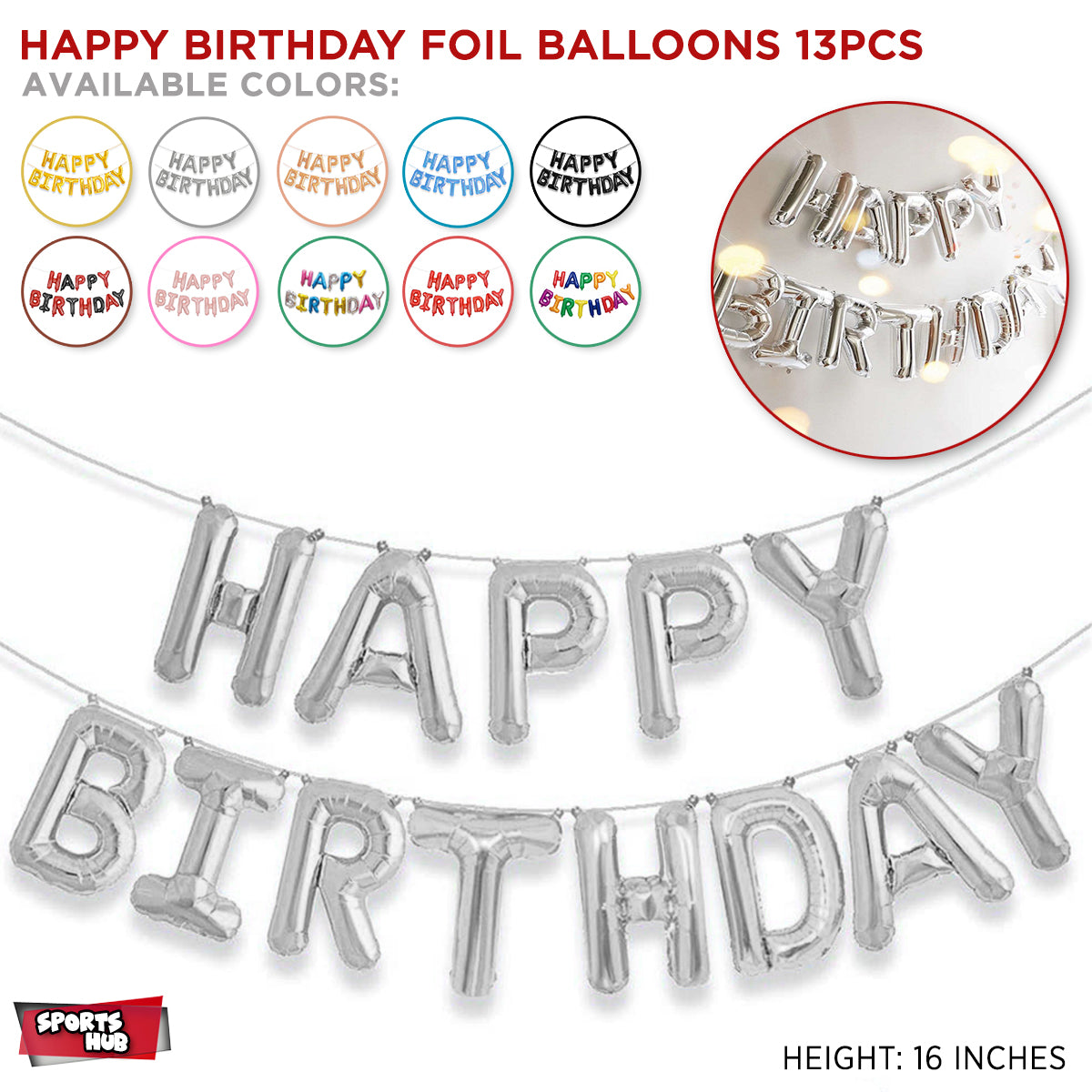 Happy Birthday Foil Banner Balloons