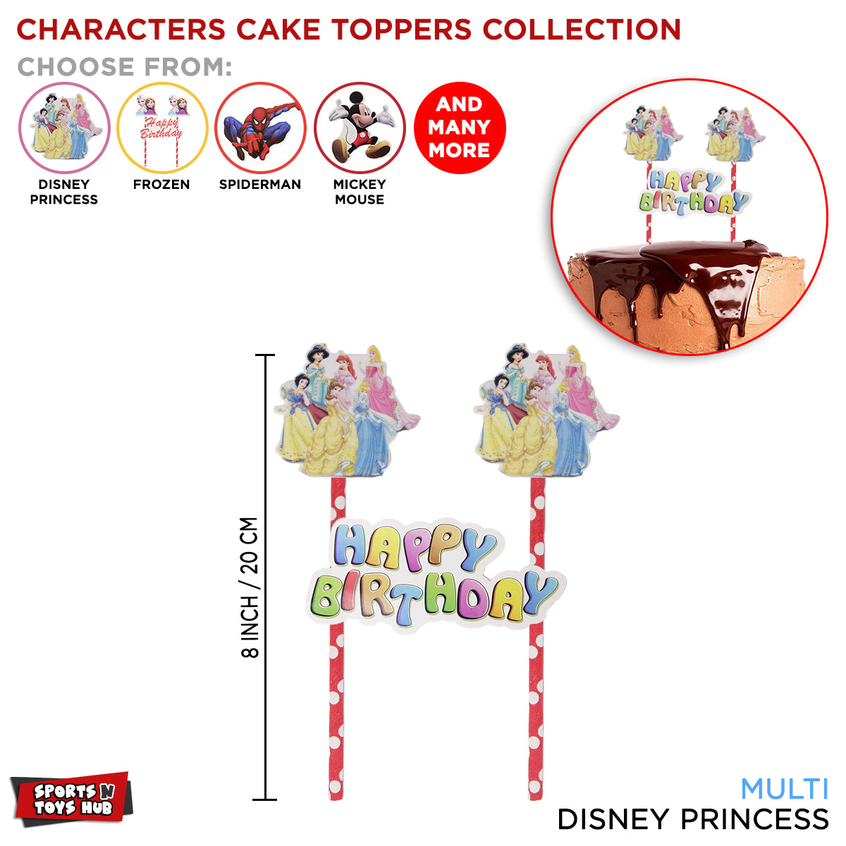 Cartoon Characters Princess Cake Topper