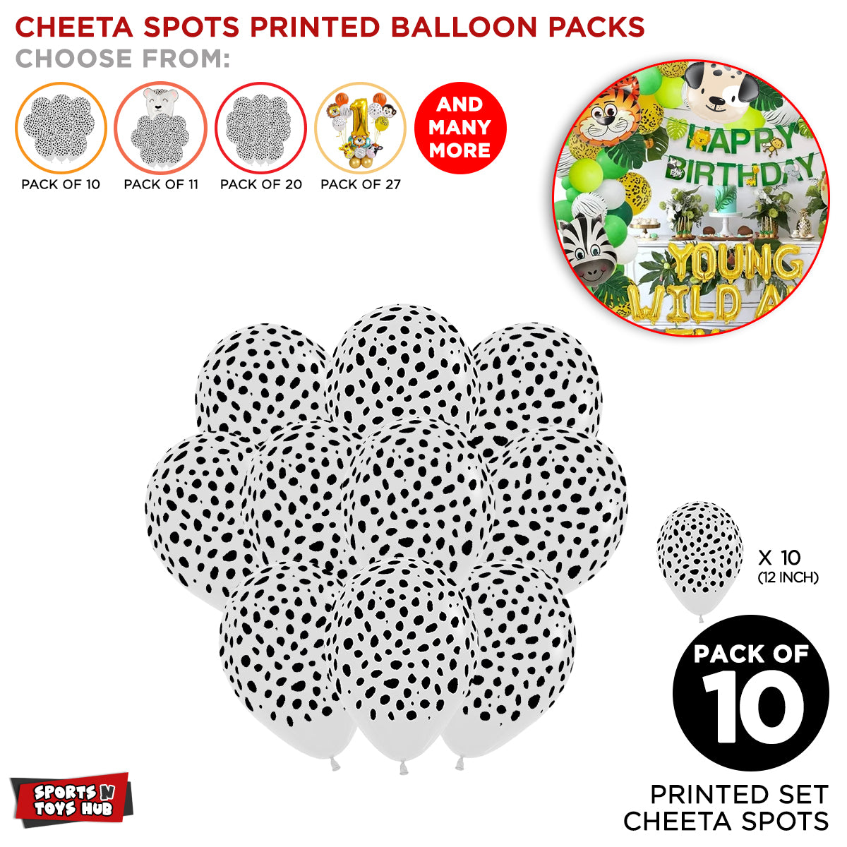 Cheeta Spots Printed Balloons Pack