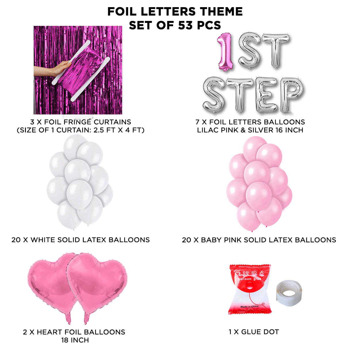 1st Step Foil Letter Theme With Curtain