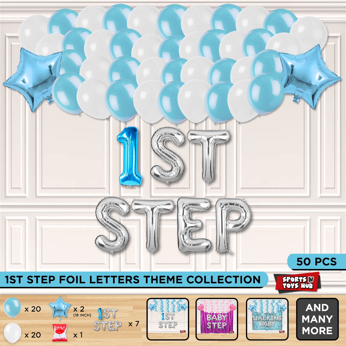 1st Step Foil Letter Theme Without Curtain