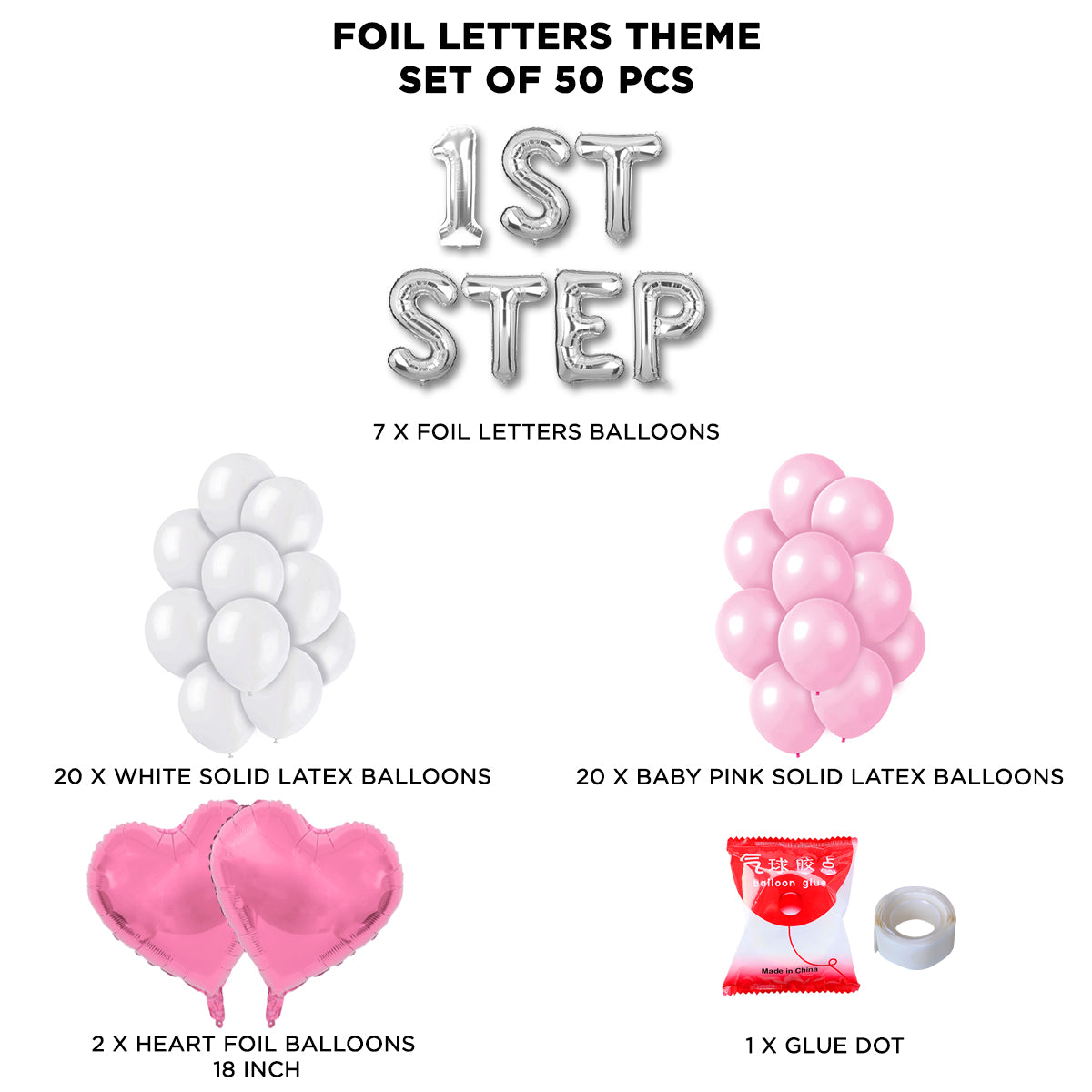 1st Step Foil Letter Theme Without Curtain