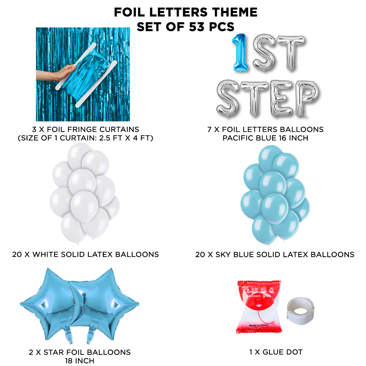1st Step Foil Letter Theme With Curtain