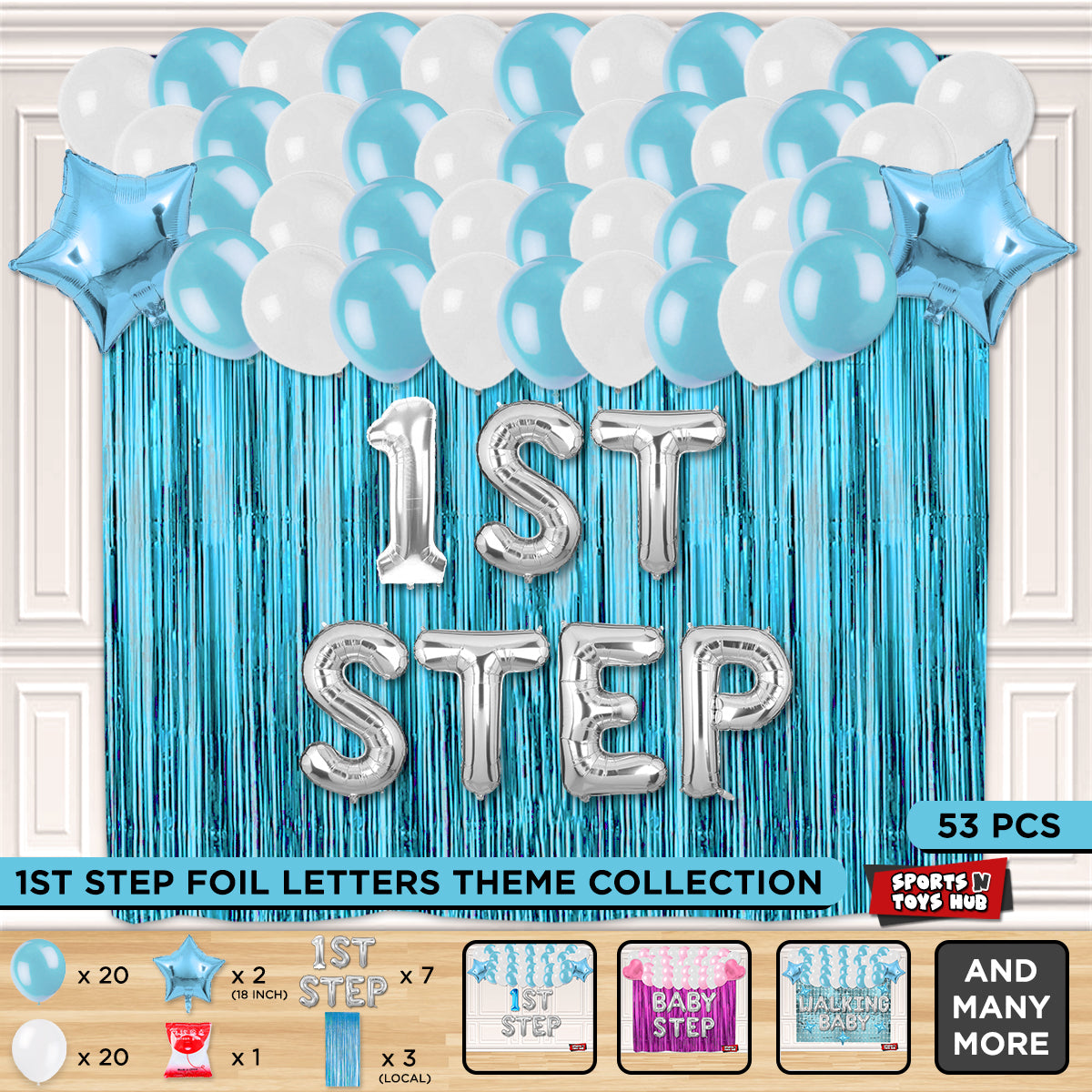 1st Step Foil Letter Theme With Curtain