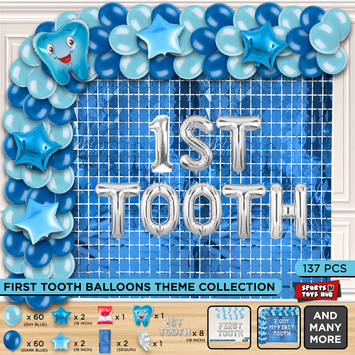 1st Tooth Foil Letters Arch Theme