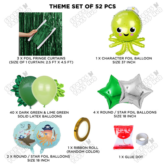 Octopus Foil Balloon Theme Decoration Set