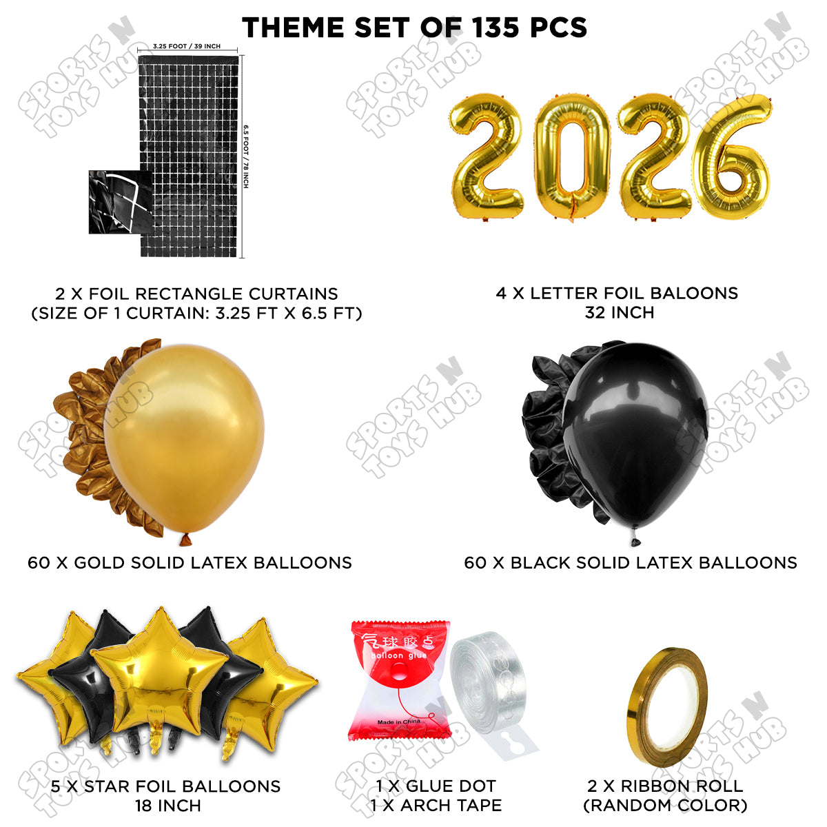 32 Inch - 2026 Foil Number Theme Collection