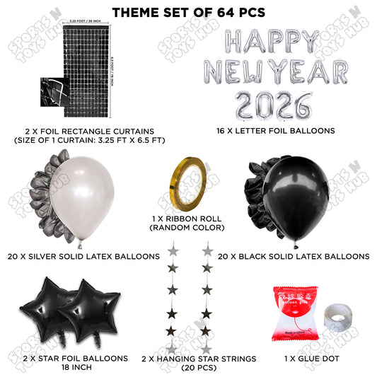 Happy New Year 2026 Foil Letter Theme Collection