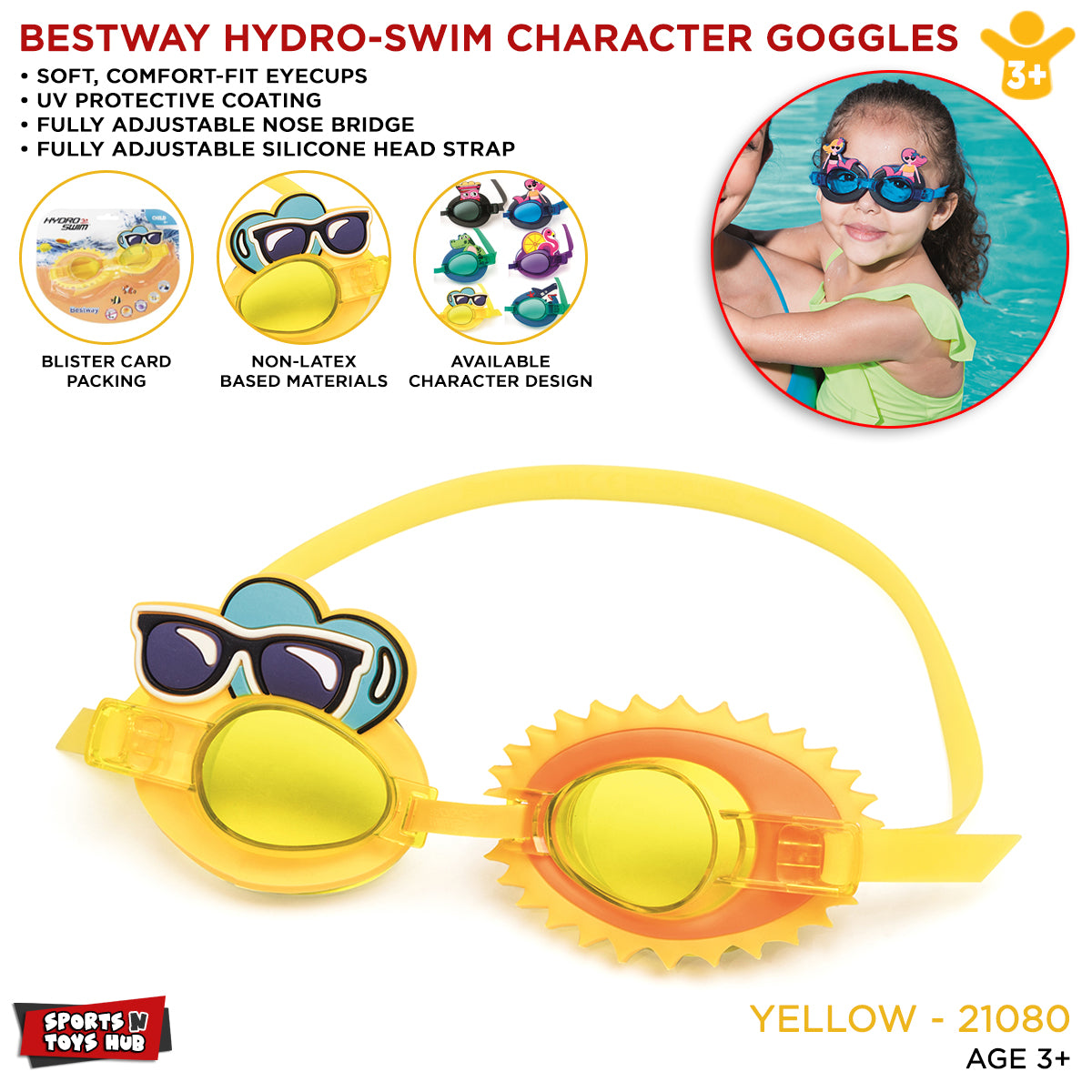 Bestway Cartoon Character Swimming Goggles - 21080