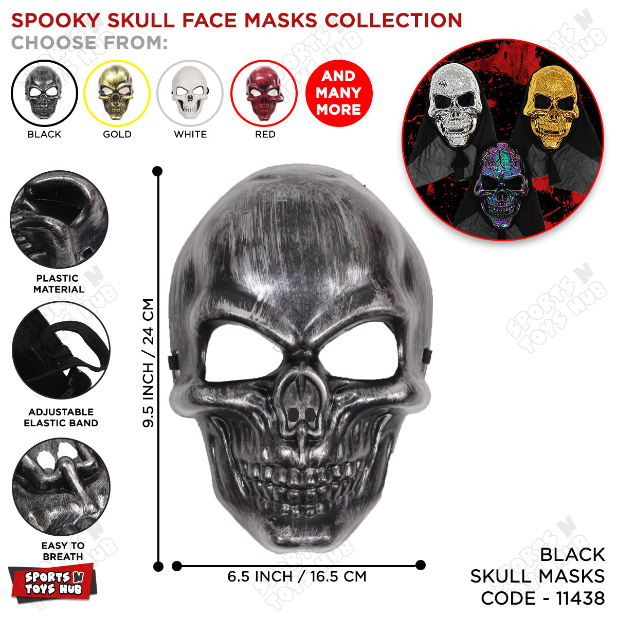 Realistic Skull Shape Masks, Costume Party Face Masks For Adults & Kids
