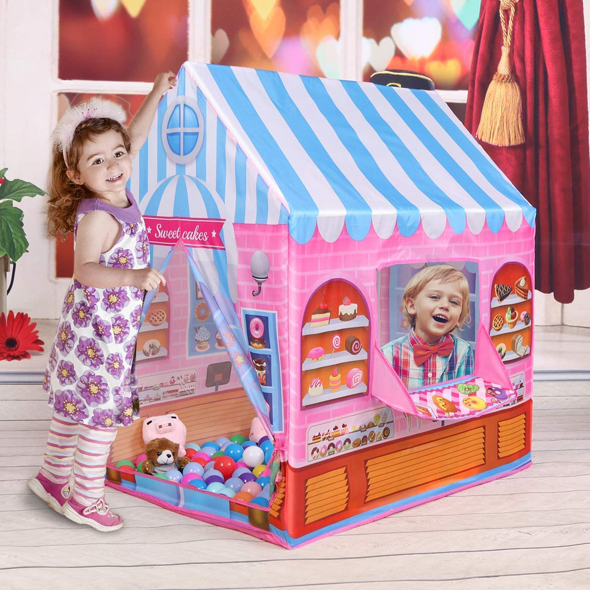 Play House Tent Princess Candy House Outdoor & Indoor Tent For Girls Kids