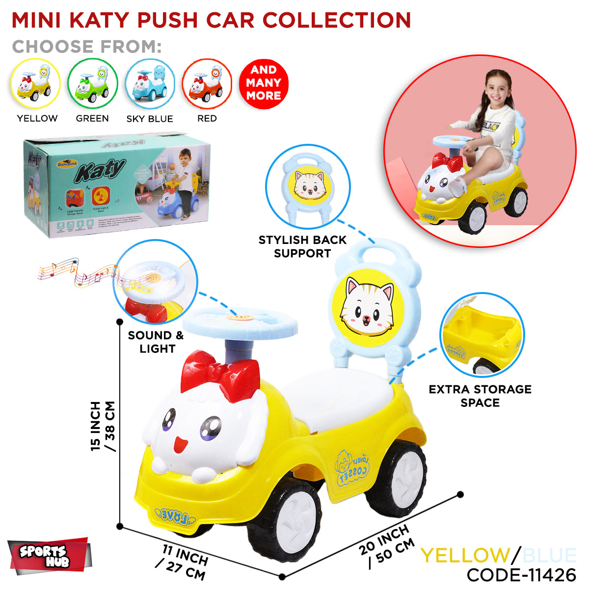 Katy With Music Horn Baby Ride on Toy Car