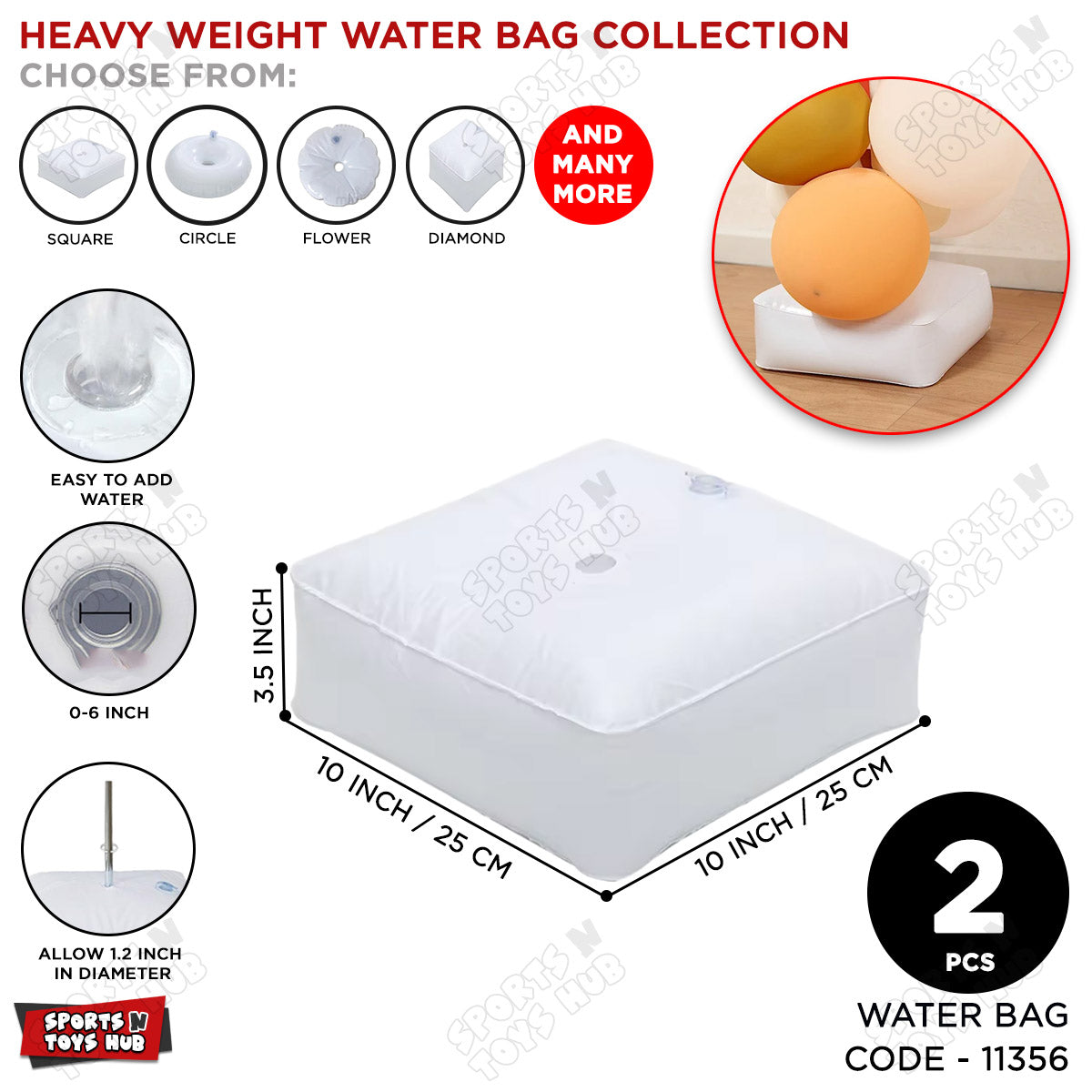 Heavy Duty Water Weight Bags for Balloon Arch & Stands Support – Set of 2