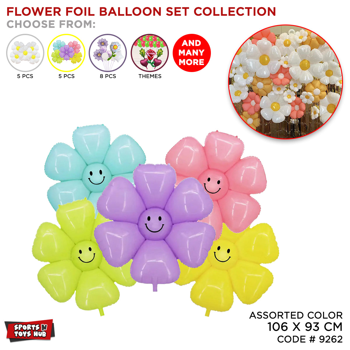 Flower Foil Balloon Set Collection