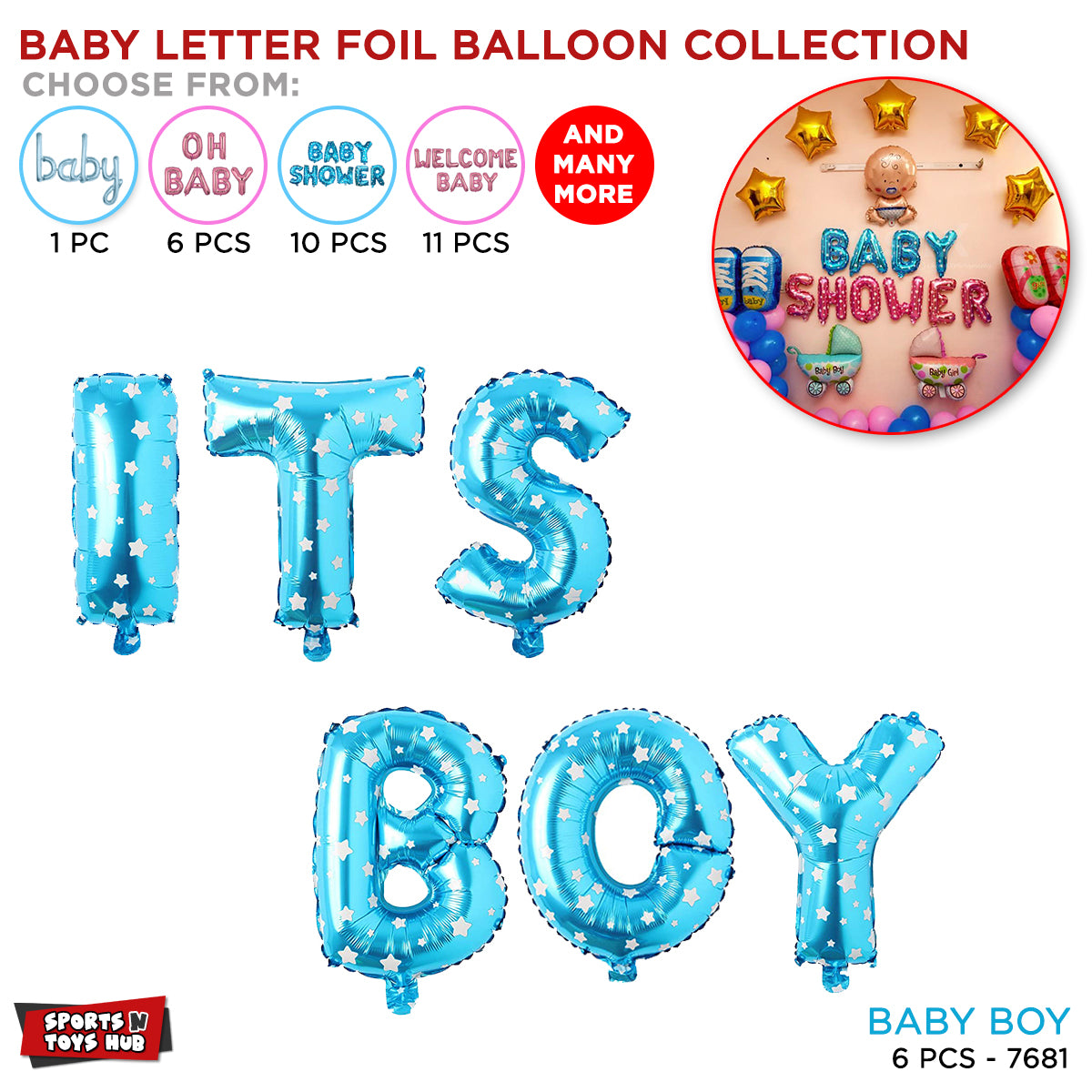 Its Boy Foil Letters Balloons