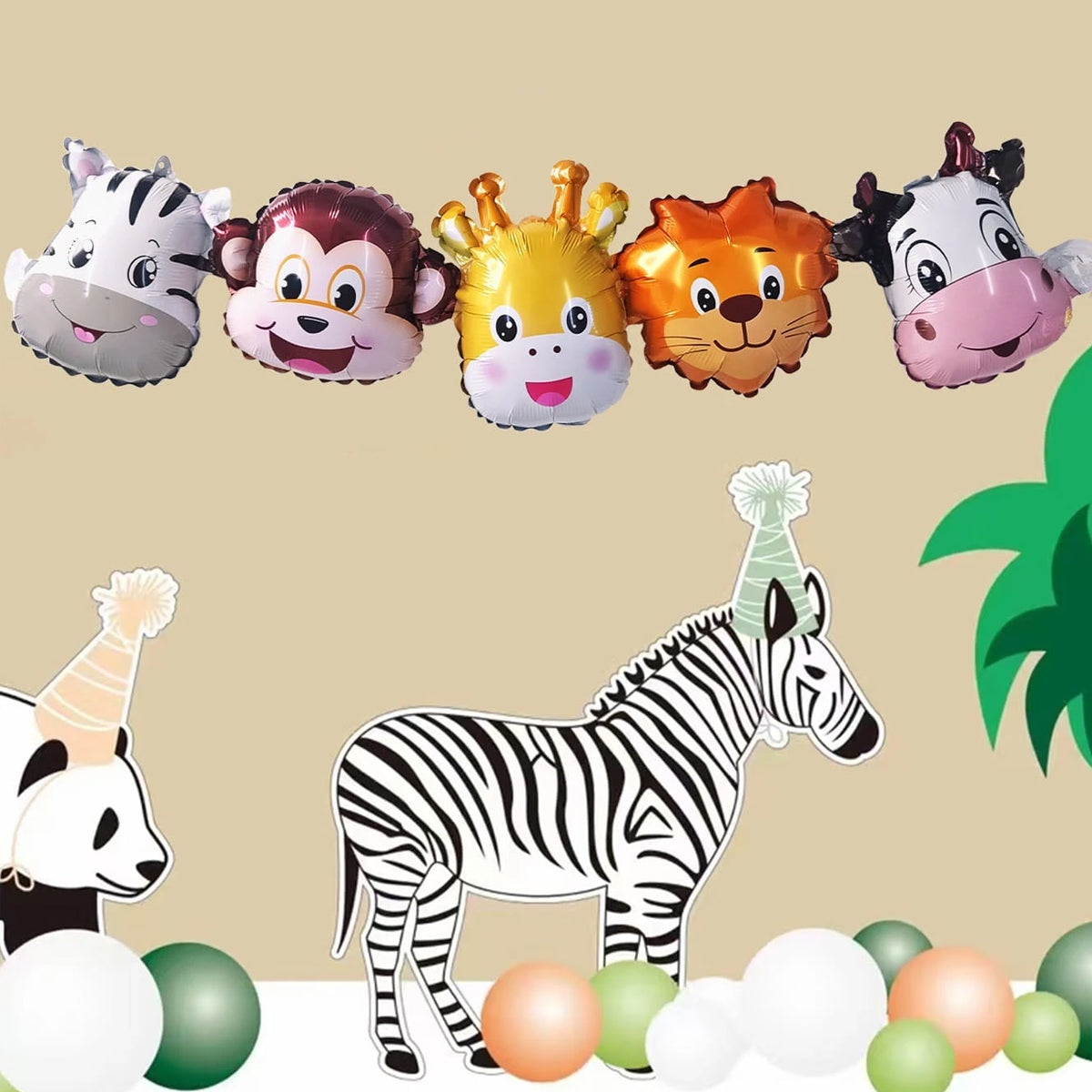 5 in 1 Animal Garland Foil Balloon