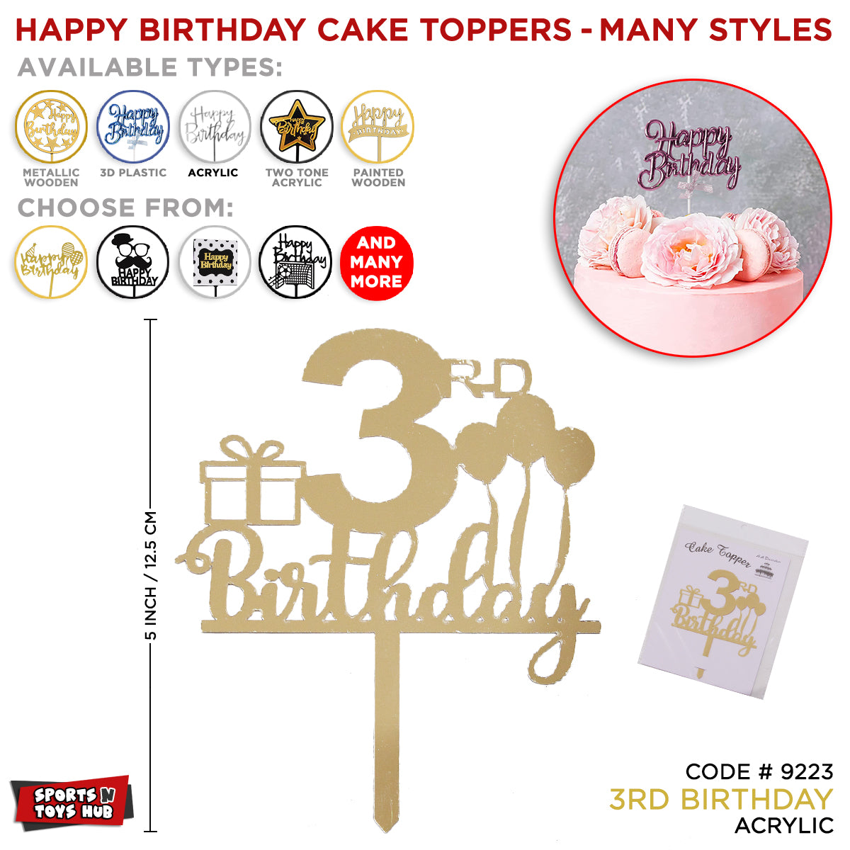 Happy Birthday Numbers Style Cake Topper Collection