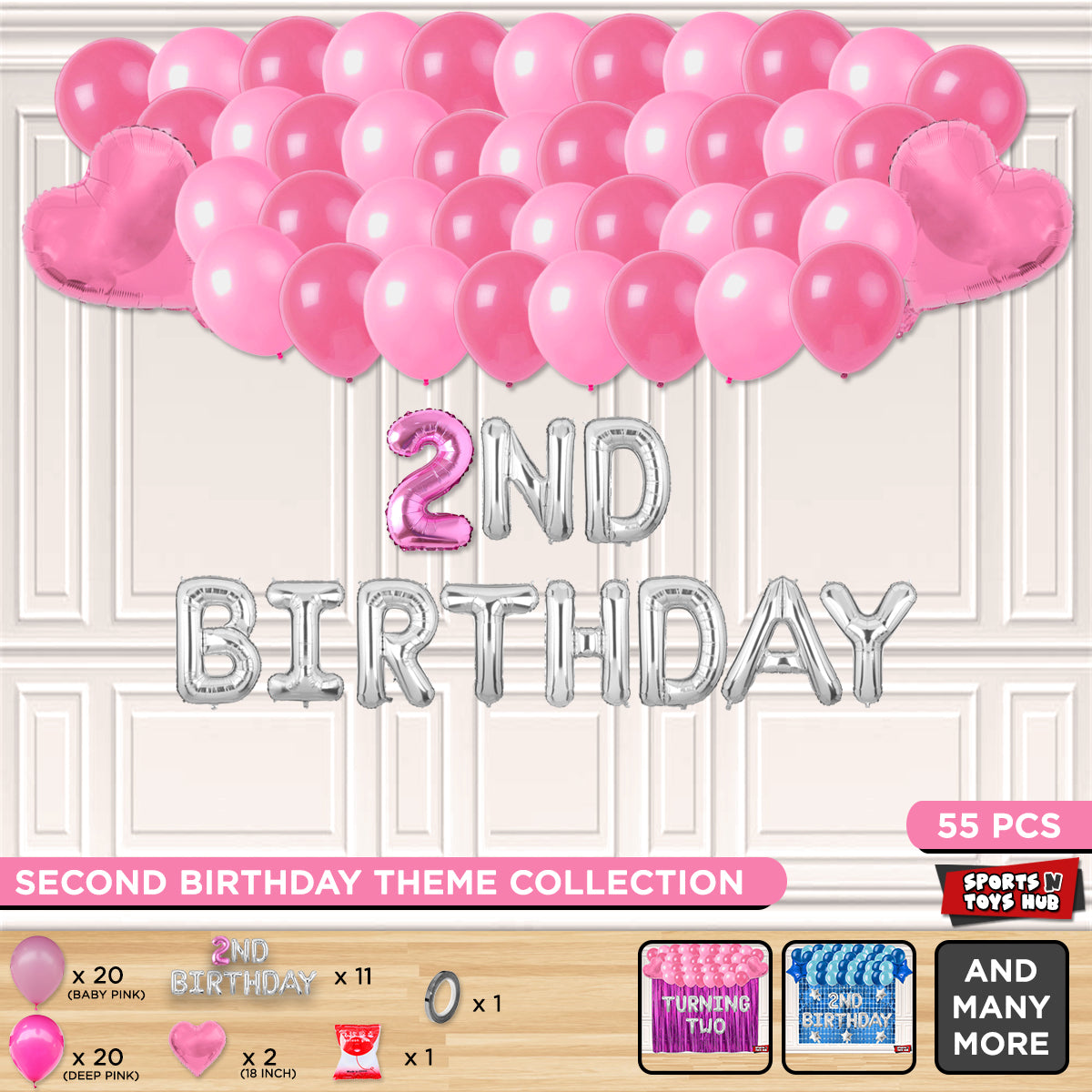 Second Birthday Foil Letter Theme Without Curtain
