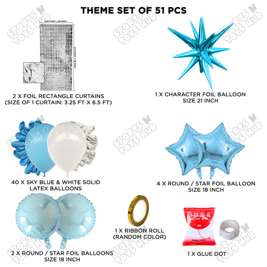 Brust Star Blue Color Foil Balloon Party Decoration Set Theme
