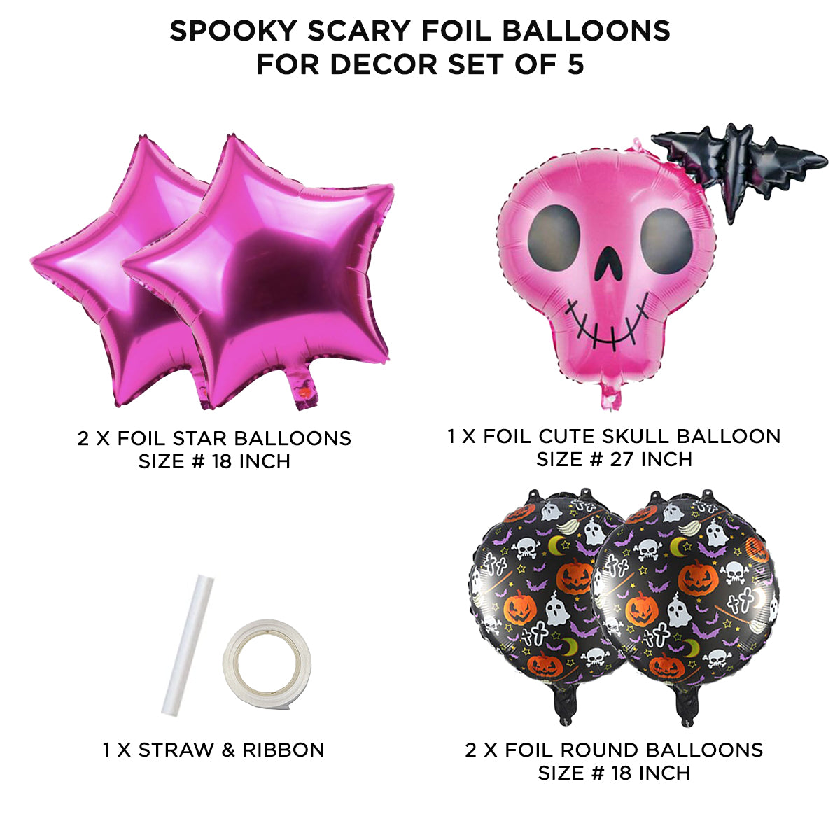 Cute Skull Foil Balloon Set