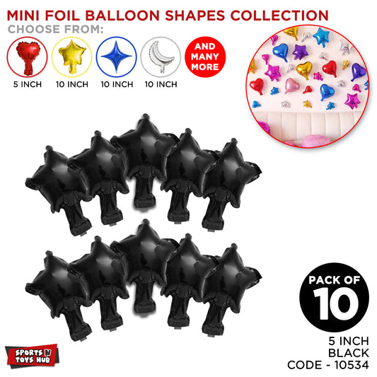 10 Pc Mini Star Shape Foil Balloon - 5 inch