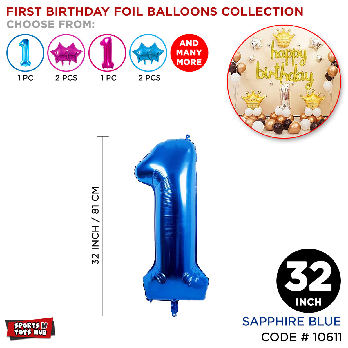 First Birthday Foil Balloon Collection