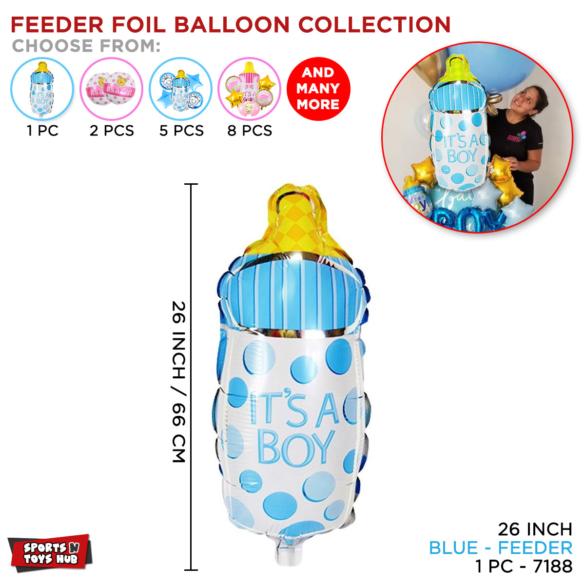 Baby Boy Feeder Foil Balloon Collection